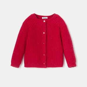 Gilet boutonné en laine mohair rouge bébé fille Absorba 1