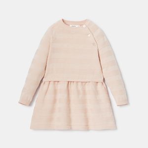 Robe-pull en tricot côtelé rose bébé fille Absorba 1