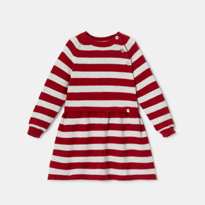 Robe-pull en tricot côtelé rouge bébé fille Absorba 1