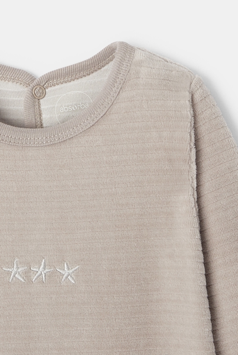 Dors-bien en velours Ottoman beige naissance Absorba 2