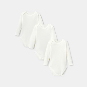 Bodies unis en jersey doux (lot de 3) blanc mixte Absorba 1