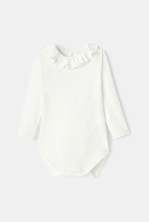 Body con gorgiera in interlock bianco nascita Absorba 1