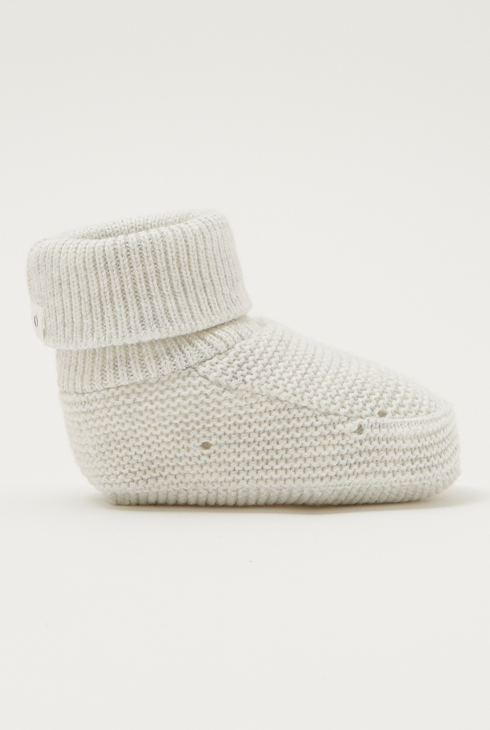 Weiße gestrickte Baby-Schühchen Absorba aus Baumwolle zur Geburt 1