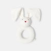 Hochet lapin en velours blanc naissance Absorba