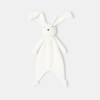 Doudou lapin en coton bi-matière blanc naissance Absorba