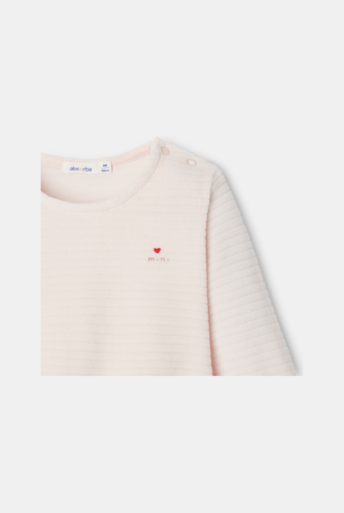 Pyjama en velours ottoman rose mixte Absorba 2