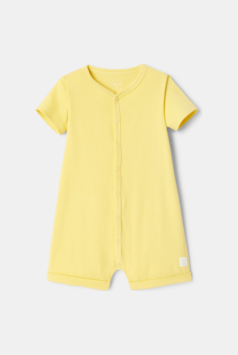 Pyjama court en coton jaune naissance Absorba 1