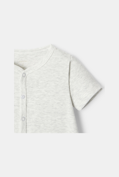 Pyjama court en coton blanc naissance Absorba 2