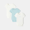 Lot de 3 bodies manches courtes en coton bio turquoise mixte Absorba