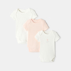 Lot de 3 bodies manches courtes en coton bio rose mixte Absorba