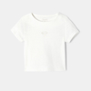 T-shirt manches courtes en coton bio blanc naissance Absorba