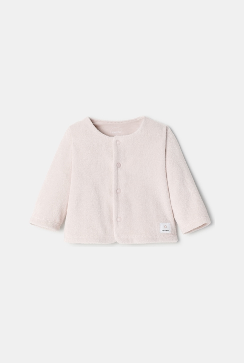 Gilet boutons à pression en coton rose naissance Absorba 1
