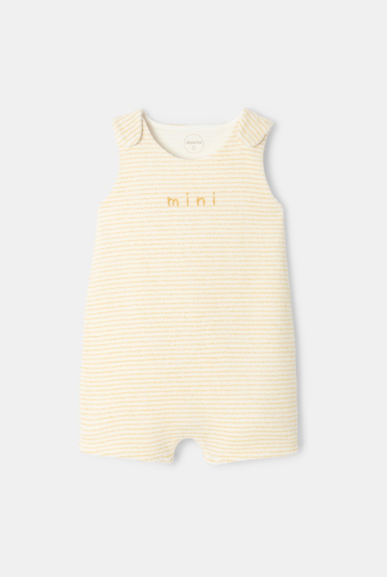 Combinaison en coton éponge jaune naissance Absorba 1
