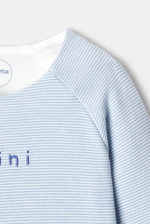 Combinaison en coton bio bleu naissance Absorba 2