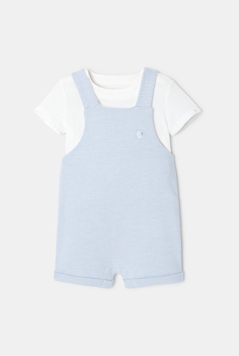 Ensemble bébé en jersey et molleton de coton bio bleu Absorba 1