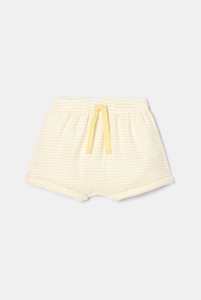 Short en coton éponge bio jaune naissance Absorba 1