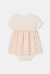 Robe à manches courtes et bloomer en coton bio rose naissance Absorba 3