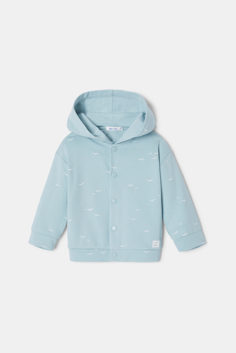 Veste à capuche en coton turquoise mixte Absorba 1