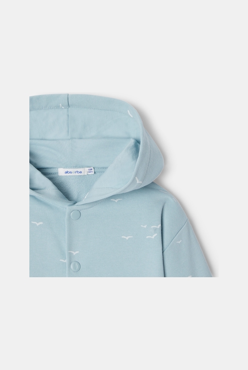 Veste à capuche en coton turquoise mixte Absorba 2