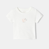 T-shirt manches courtes en coton bio rose mixte Absorba