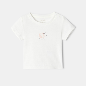 T-shirt manches courtes en coton bio rose mixte Absorba 1