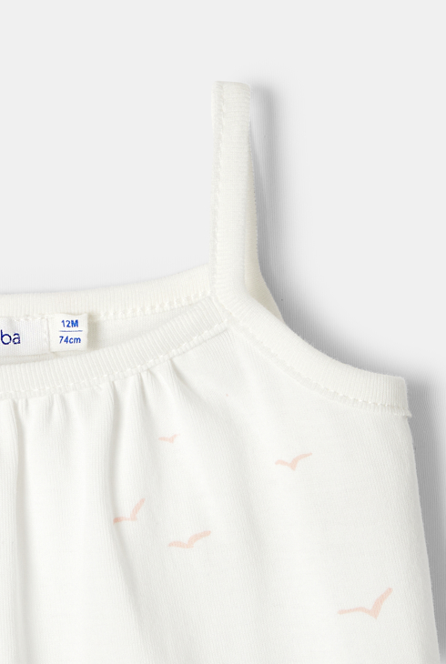 Débardeur en coton bio rose bébé fille Absorba 2