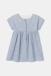 Robe sans manches en coton bio bleue bébé fille Absorba