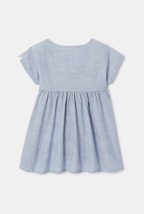Robe sans manches en coton bio bleue bébé fille Absorba 2