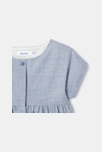 Robe sans manches en coton bio bleue bébé fille Absorba 3