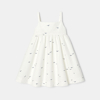 Robe à bretelles en coton bio blanche bébé fille Absorba