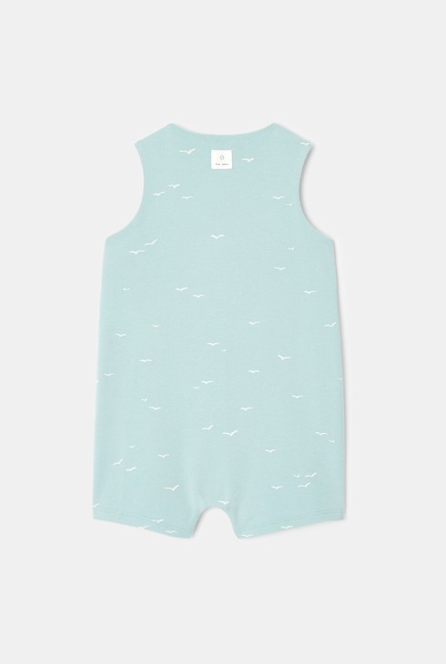 Combinaison courte en coton turquoise mixte Absorba 2