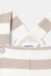 Salopette courte en molleton de coton bio beige mixte Absorba 3