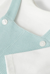 Peto de nido de abeja de algodón con camiseta integrada turquesa recién nacido Absorba 5