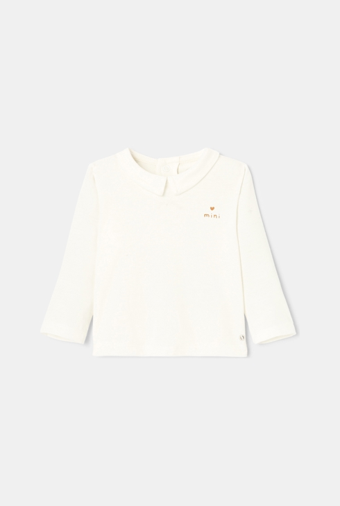 T-shirt en jersey col polo blanc naissance Absorba 1