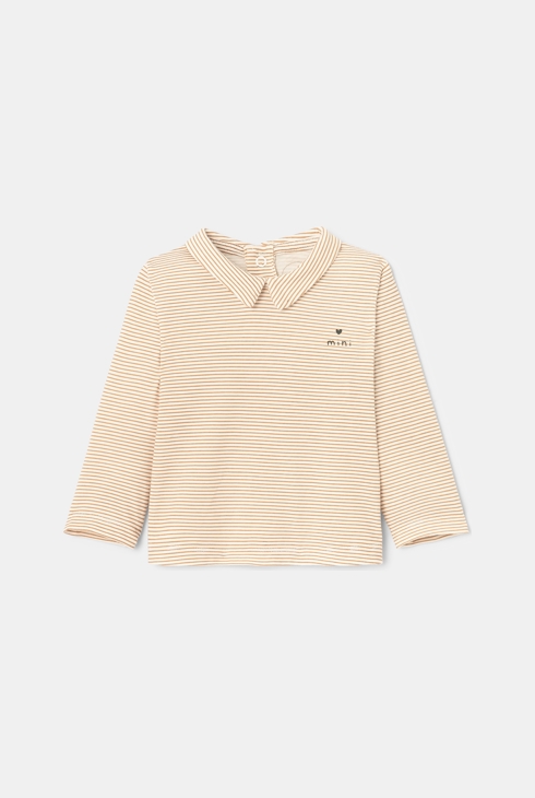 T-shirt en jersey col polo beige naissance Absorba 1