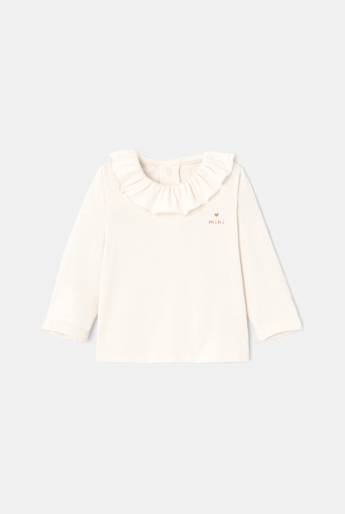 T-shirt en jersey col volanté rose naissance Absorba 1