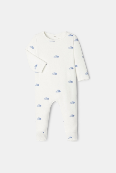 Dors-bien en velours impression nuages blanc mixte Absorba