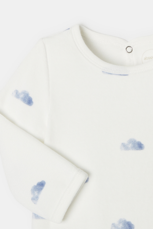 Dors-bien en velours impression nuages blanc mixte Absorba
