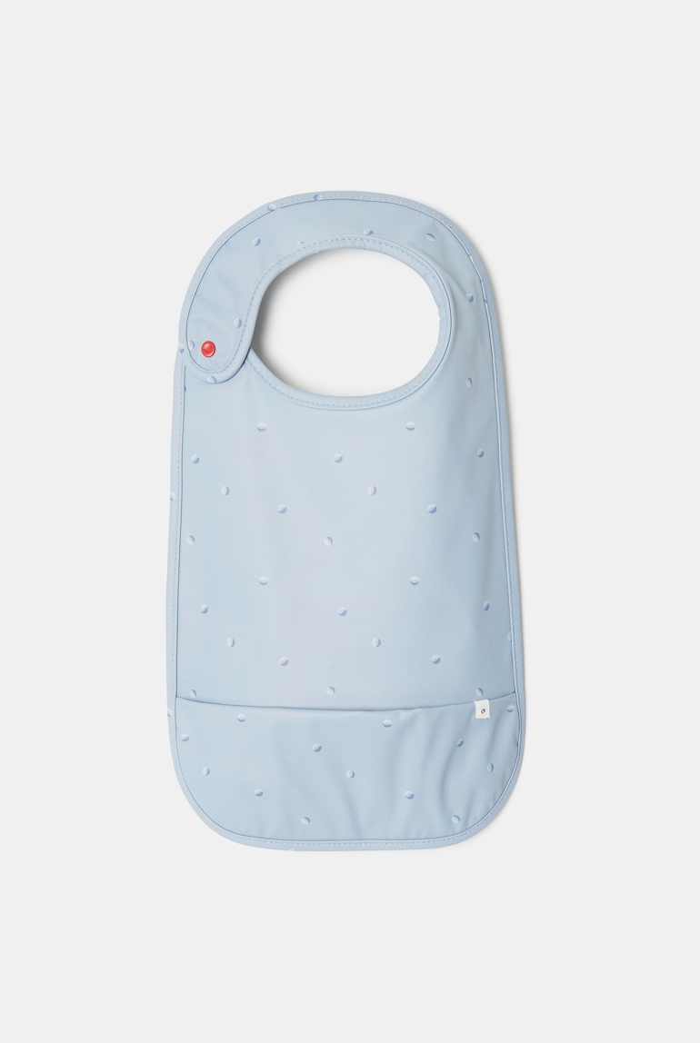 Bavoir à poche en coton enduit bleu mixte Absorba 1