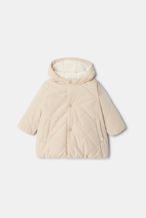 Manteau matelassé doublé à capuche beige mixte Absorba 1