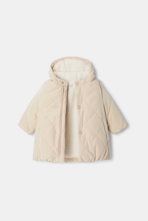 Manteau matelassé doublé à capuche beige mixte Absorba