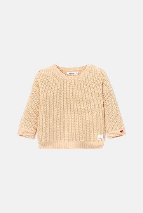 Pull tricot maille perlée beige mixte Absorba 1