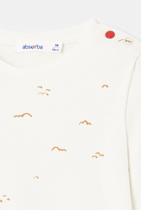 T-shirt à manches longues en interlock blanc mixte Absorba 2