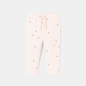 Pantalon en coton molletonné rose bébé fille Absorba 1