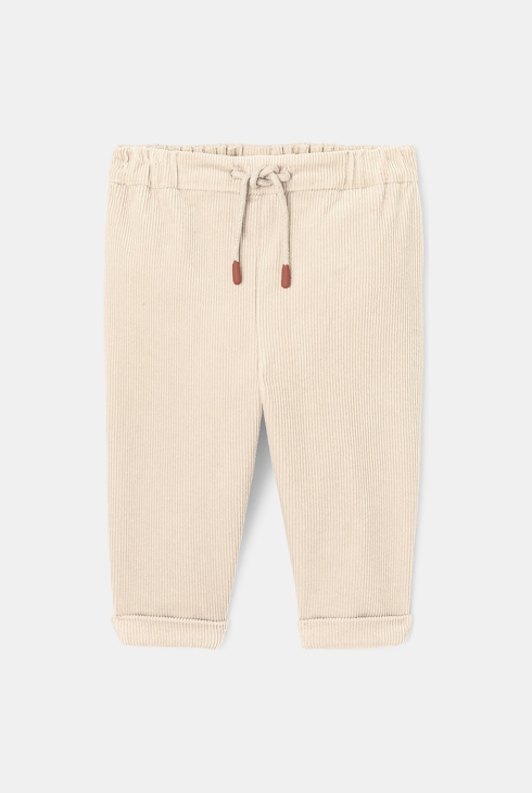 Pantalon en velours côtelé beige mixte Absorba 1