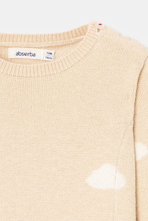 Robe pull en tricot beige bébé fille Absorba 2