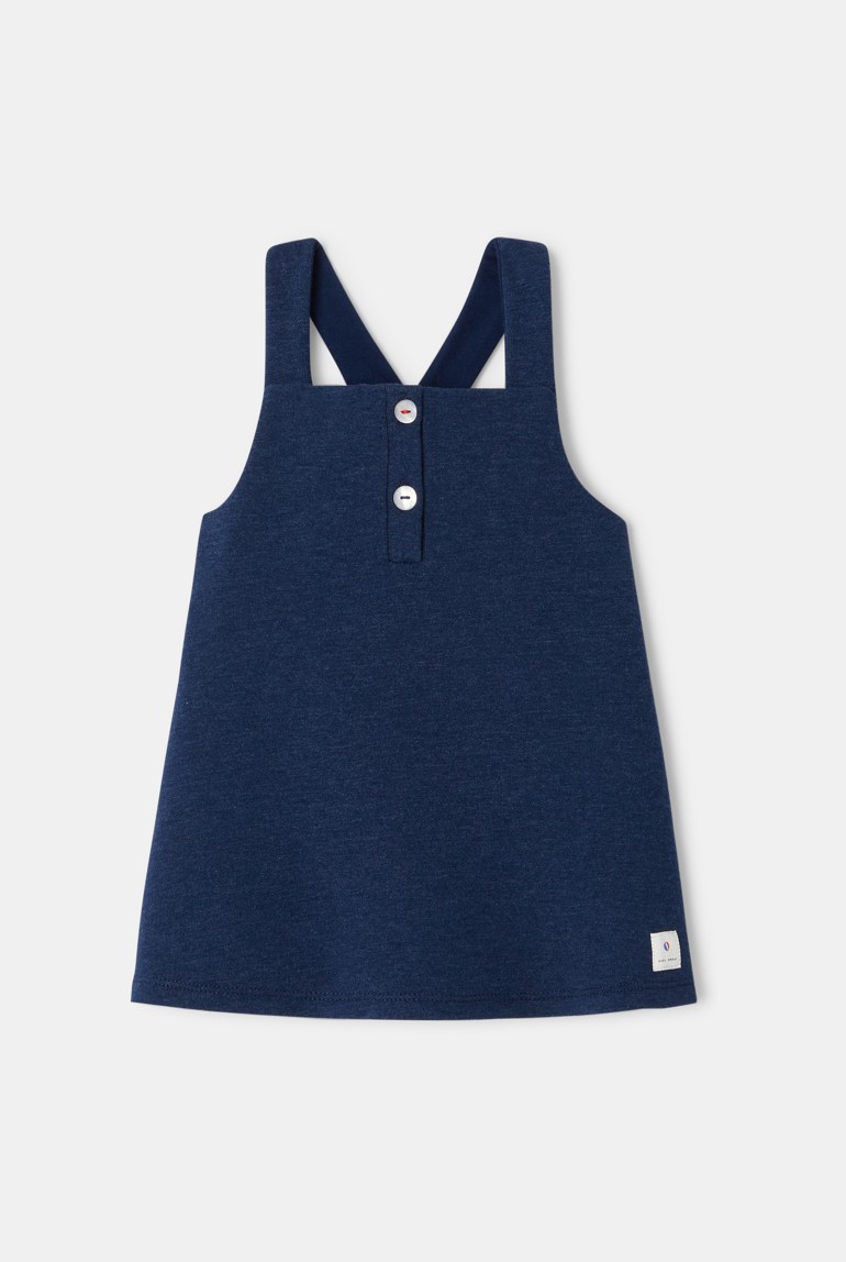 Vestido de tirantes de muletón azul bebé niña Absorba 1