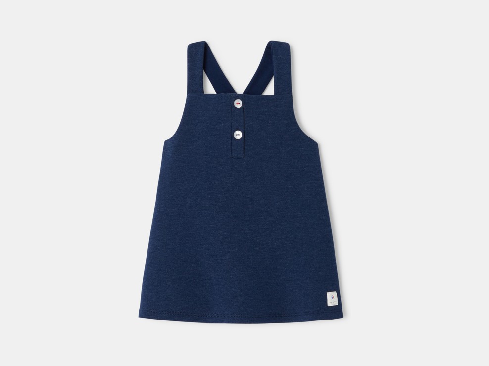 Vestit de tirants de moletó blau bebè nena Absorba 1