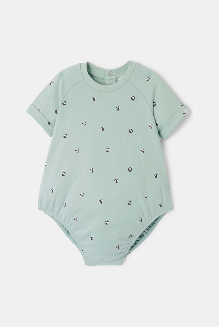 Barboteuse molleton vert bébé mixte 1