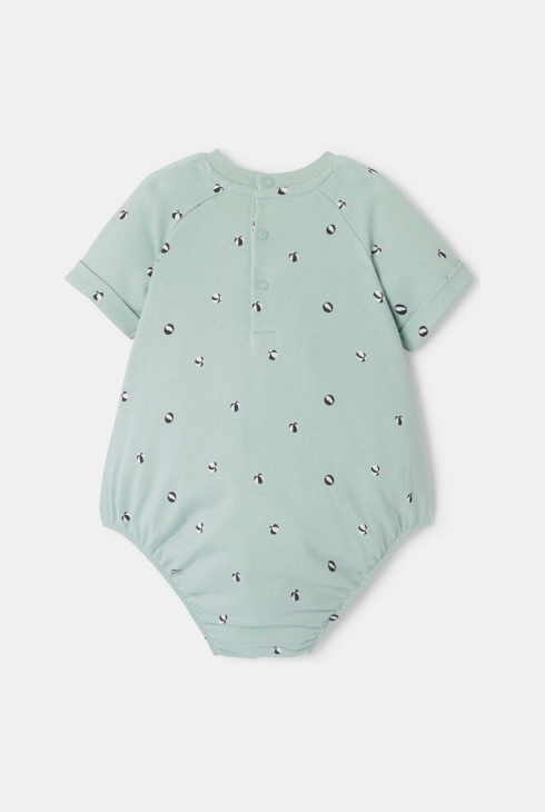 Barboteuse molleton vert bébé mixte 2